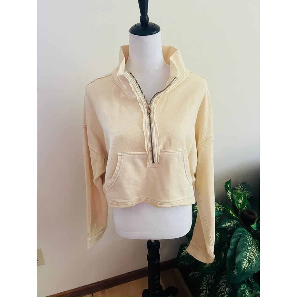 We The Free Yellow Half Zip Sweatshirt